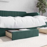 vidaXL Bedlades (2 st.) Donkergroen Bewerkt Hout/Fluweel - 53% Korting