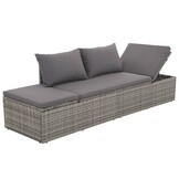 VidaXL Loungebed Poly Rattan Grijs - 35% Korting