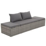 VidaXL Loungebed Poly Rattan Grijs - 35% Korting