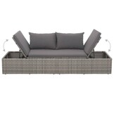 VidaXL Loungebed Poly Rattan Grijs - 35% Korting