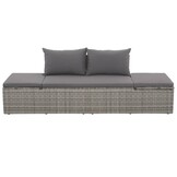 VidaXL Loungebed Poly Rattan Grijs - 35% Korting