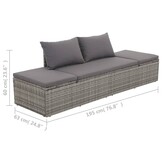 VidaXL Loungebed Poly Rattan Grijs - 35% Korting
