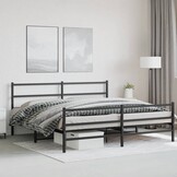 VidaXL Metalen Bedframe Zwart 180x200 cm - 35% Korting