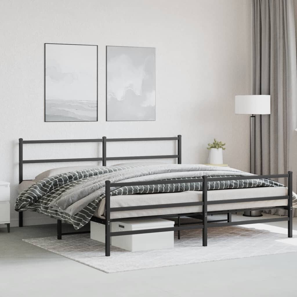 VidaXL Metalen Bedframe Zwart 180x200 cm - 35% Korting