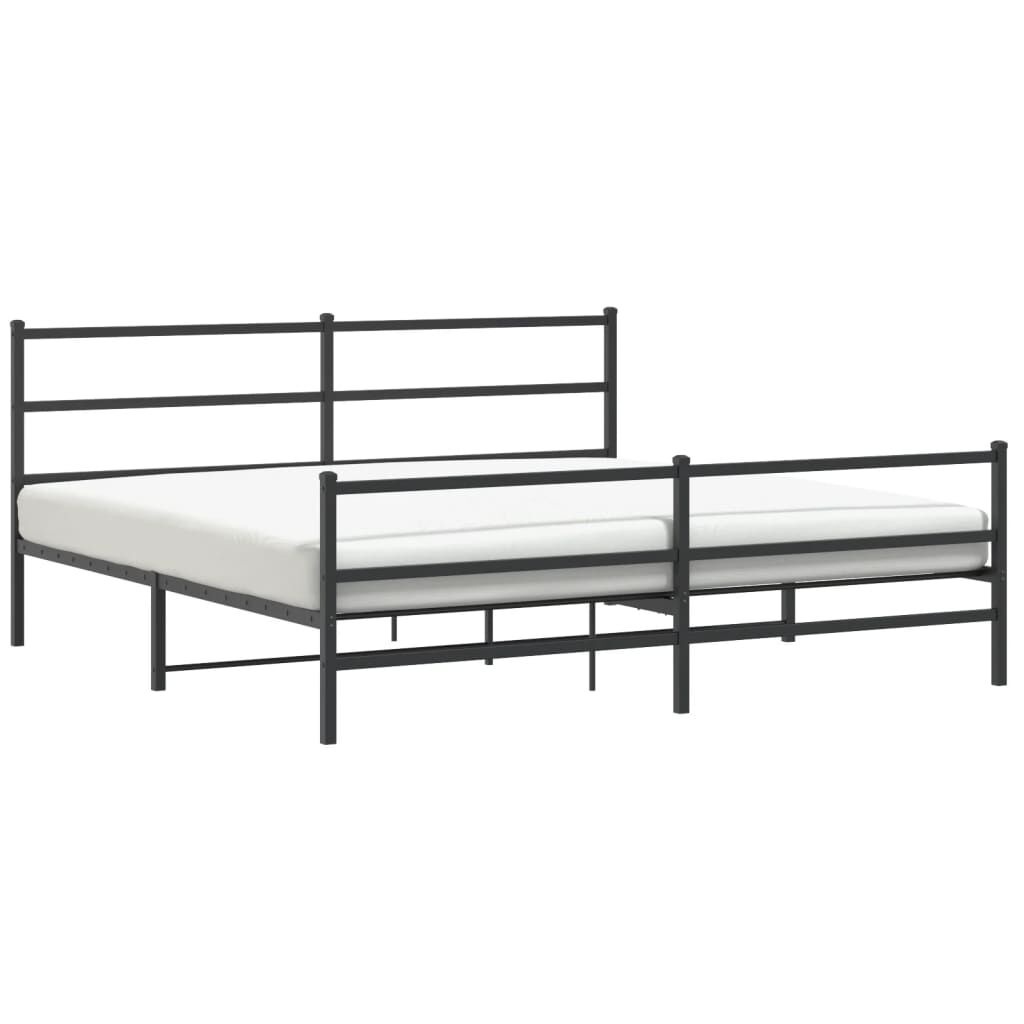 VidaXL Metalen Bedframe Zwart 180x200 cm met Korting