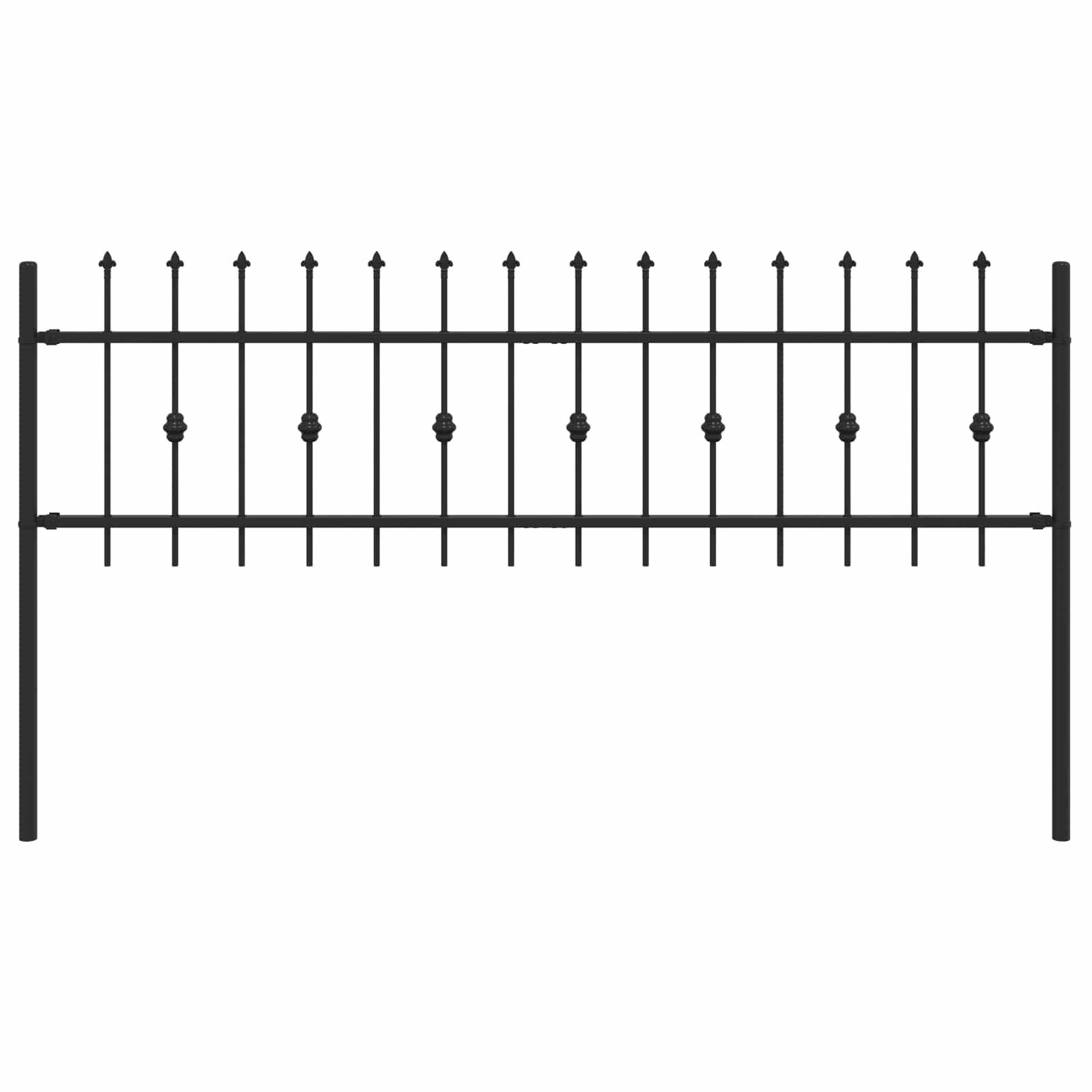 VidaXL Spike Hek Zwart 200x130cm Gepoedercoat Staal - 34% Korting