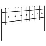 VidaXL Spike Hek Zwart 200x130cm Gepoedercoat Staal - 34% Korting