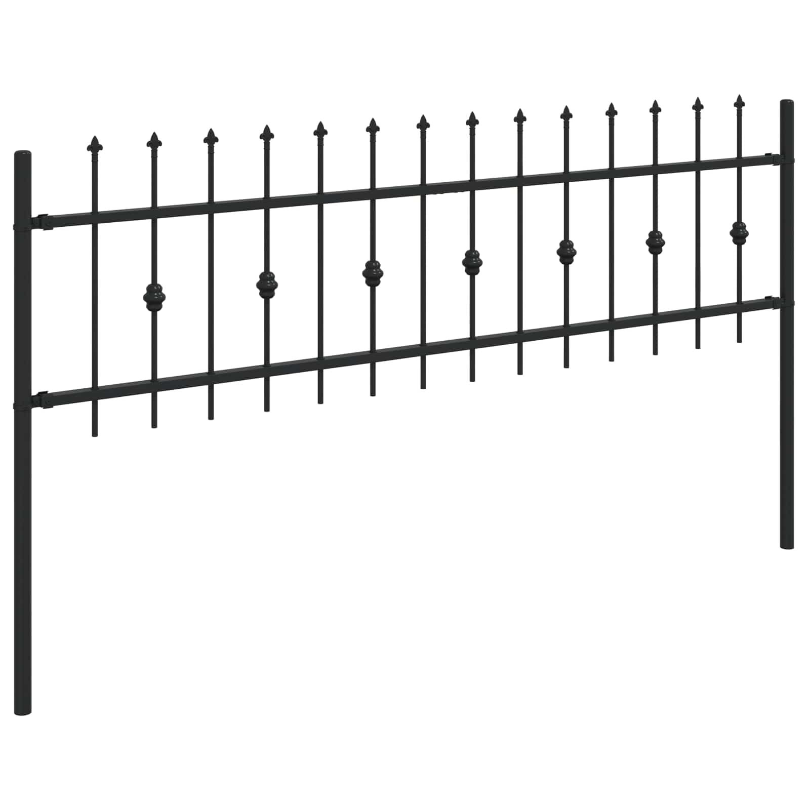 VidaXL Spike Hek Zwart 200x130cm Gepoedercoat Staal - 34% Korting