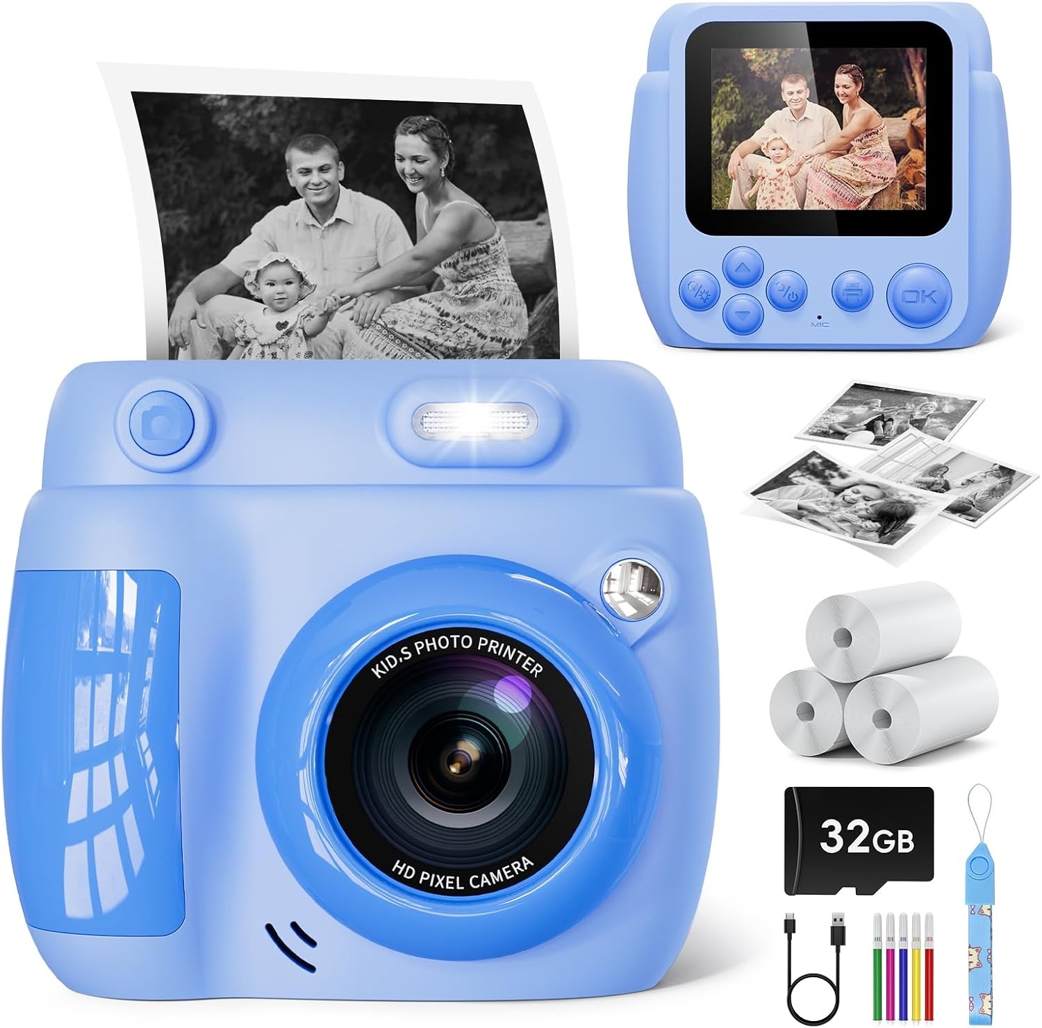 Instant Camera Kinderen - Print Direct - 1080p - 32GB - 33% Korting