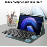 Toetsenbordhoes voor Xiaomi Pad 6/6 Pro 11 inch | AZERTY Magnetisch Afneembaar | Bluetooth | Donkergroen PU-leer | 3 Kijkhoeken