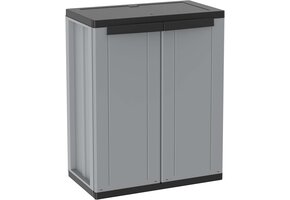 Opbergkast Jline 68 - Kunststof - Grijs/Zwart - 34% Korting