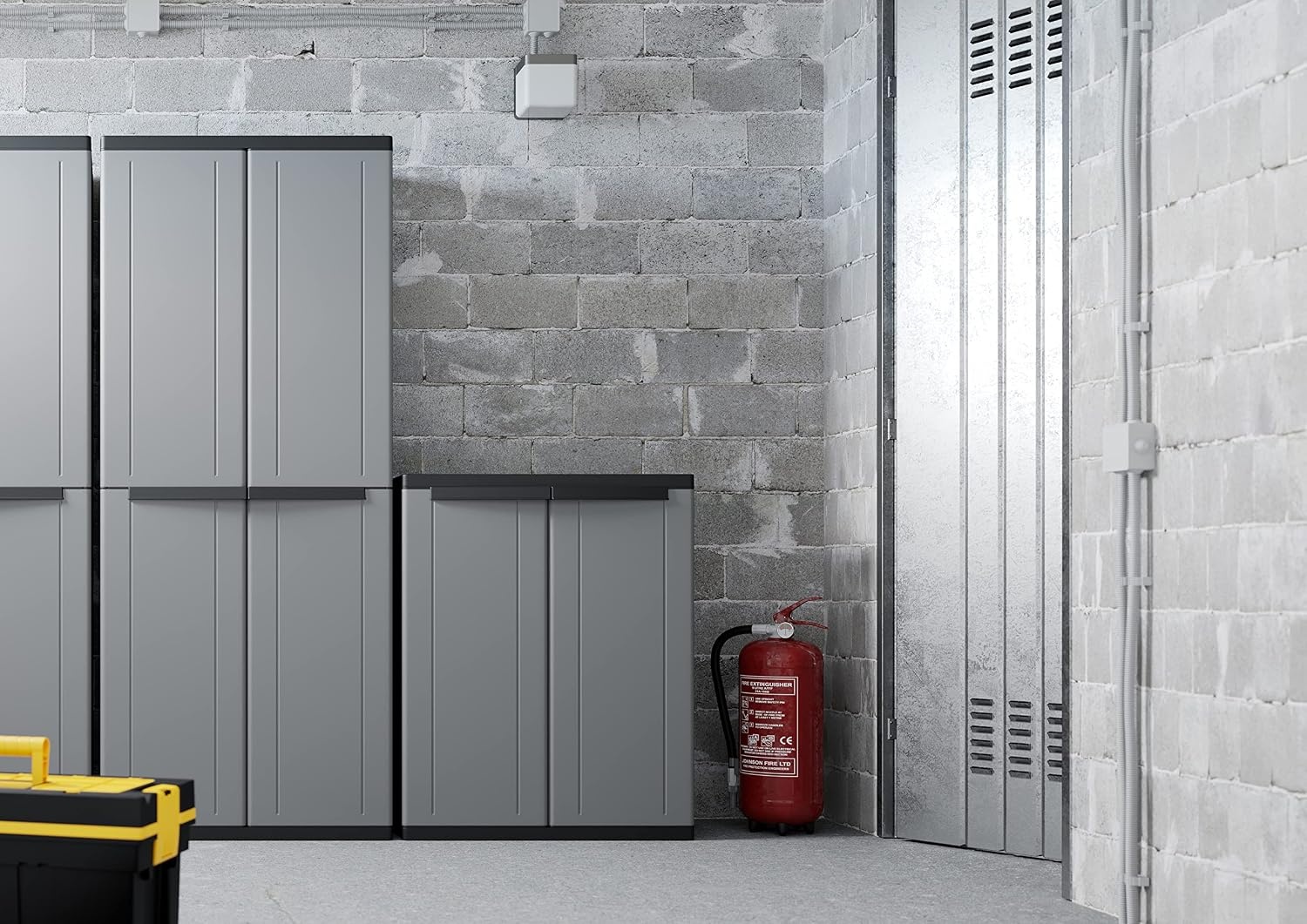Terry, Jline 68, kast met twee deuren, 1 beweegbare plank, voor binnen en buiten - 68 x 37,5 x 85 cm - Maat 68x37,5x85 cm