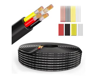 Elektrische Draad 4-aderig 14AWG (4x2 mm²) Vertind Koper PVC Rond Kabel | 9.14m | Laagspanning | 76% Korting