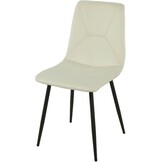 AlexandreHouse Gestoffeerde Stoel Off-White met Metalen Poten