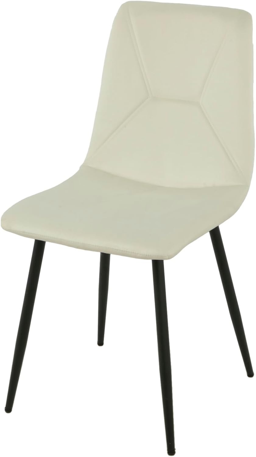 AlexandreHouse Gestoffeerde Stoel Off-White met Metalen Poten