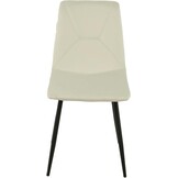 AlexandreHouse Gestoffeerde Stoel Off-White met Metalen Poten