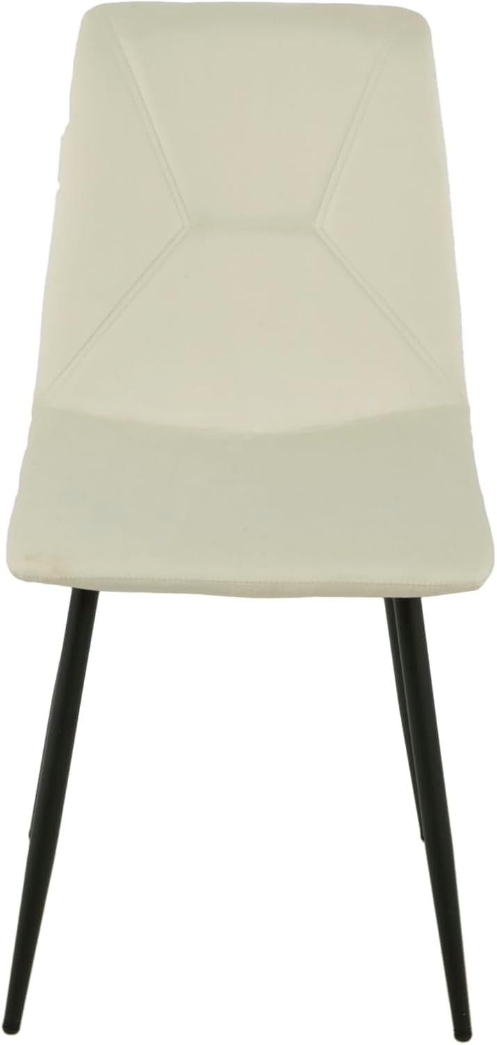 AlexandreHouse Gestoffeerde Stoel Off-White met Metalen Poten