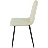 AlexandreHouse Gestoffeerde Stoel Off-White met Metalen Poten