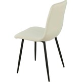 AlexandreHouse Gestoffeerde Stoel Off-White met Metalen Poten
