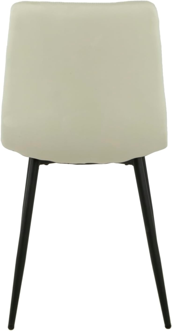 AlexandreHouse Gestoffeerde Stoel Off-White met Metalen Poten