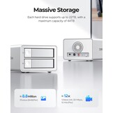 ORICO 2 x Raid harde schijf behuizing voor 2,5/3,5 inch SATA HDD/SSD tot 2X 22TB, USB 3.0 type B, harde schijf dockingstation, ondersteunt Raid 0/1/PM (9928RU3)