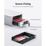 ORICO 2 x Raid harde schijf behuizing voor 2,5/3,5 inch SATA HDD/SSD tot 2X 22TB, USB 3.0 type B, harde schijf dockingstation, ondersteunt Raid 0/1/PM (9928RU3)