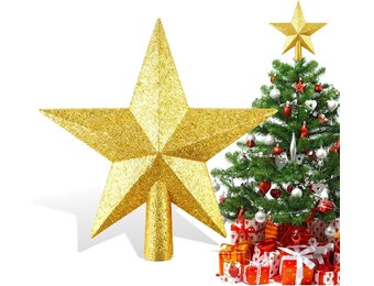 Gouden Kerstboom Ster Piek - 20cm Kunststof, 78% Korting