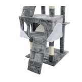 Krabpaal & speelhuis XXL - katten - grijs - 170 cm hoog