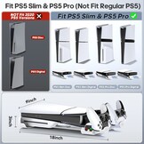 PS5 horizontale houder voor PS5 Slim Disc en Digital, koelhouder met dubbele PS5-controller, verbeterde PS5-ondersteuning voor PS5 Slim 2023 console (niet compatibel met PS5 2020)