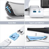PS5 horizontale houder voor PS5 Slim Disc en Digital, koelhouder met dubbele PS5-controller, verbeterde PS5-ondersteuning voor PS5 Slim 2023 console (niet compatibel met PS5 2020)