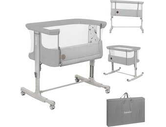 LIONELO Aurora 3-in-1 Baby Co-Sleeper, Hoogteverstelling & Hellingsfunctie