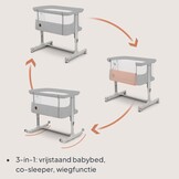 LIONELO Aurora 3-in-1 Baby Co-Sleeper, Hoogteverstelling & Hellingsfunctie