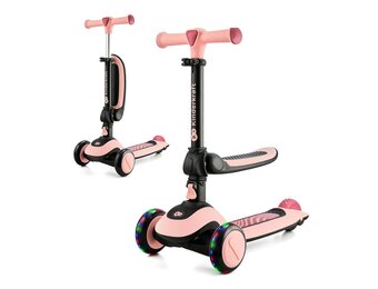Kinderkraft Halley 2-in-1 Kinderstep en Loopfiets - Roze