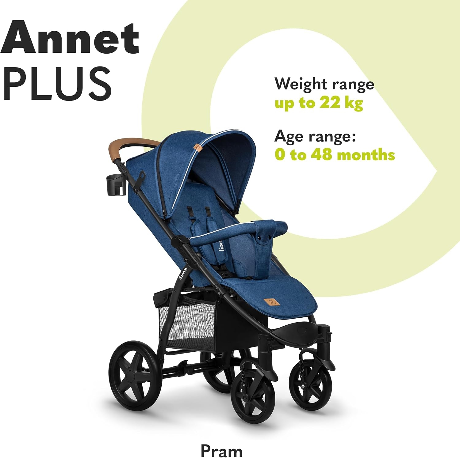 Lionelo Annet Plus Kinderwagen - Blue Denim - Tot 22 kg