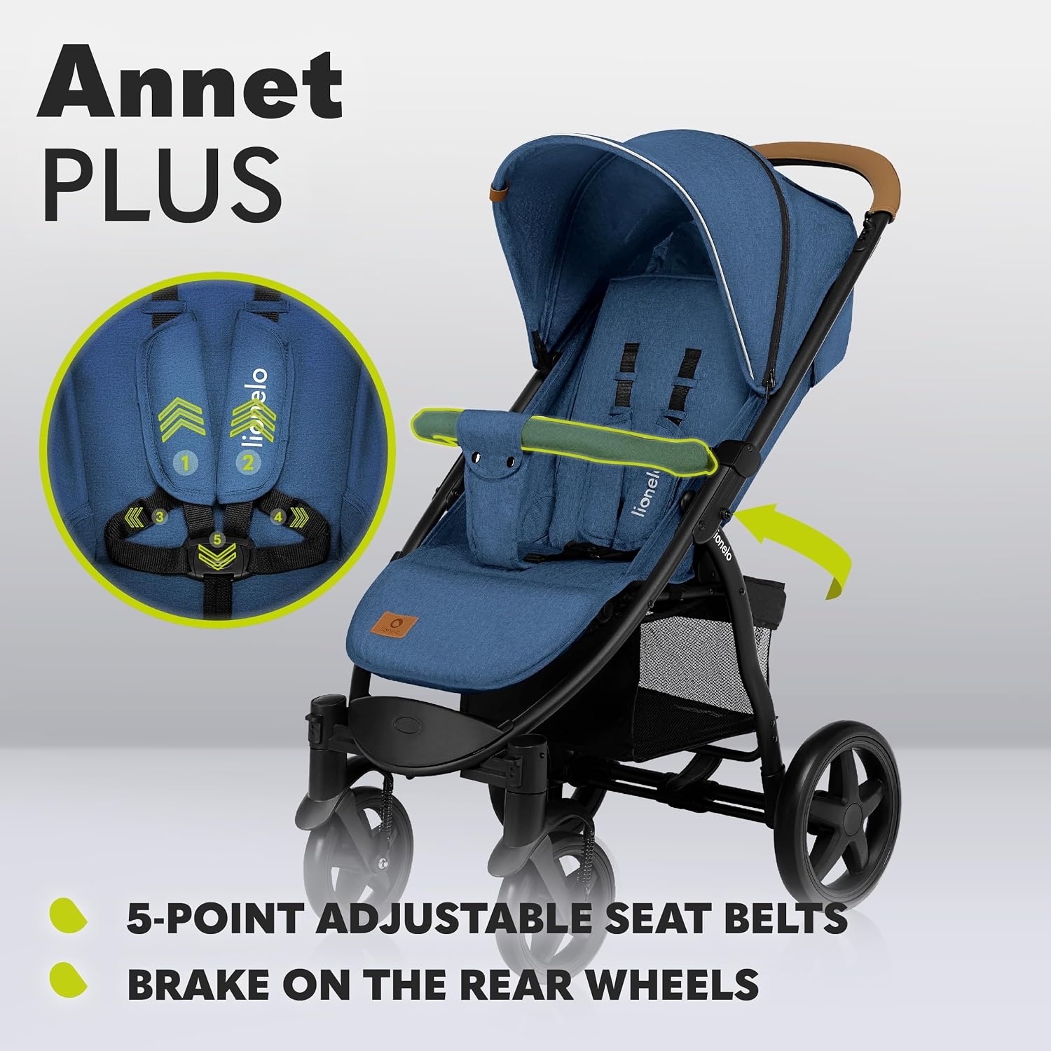 Lionelo Annet Plus Kinderwagen - Blue Denim - Tot 22 kg