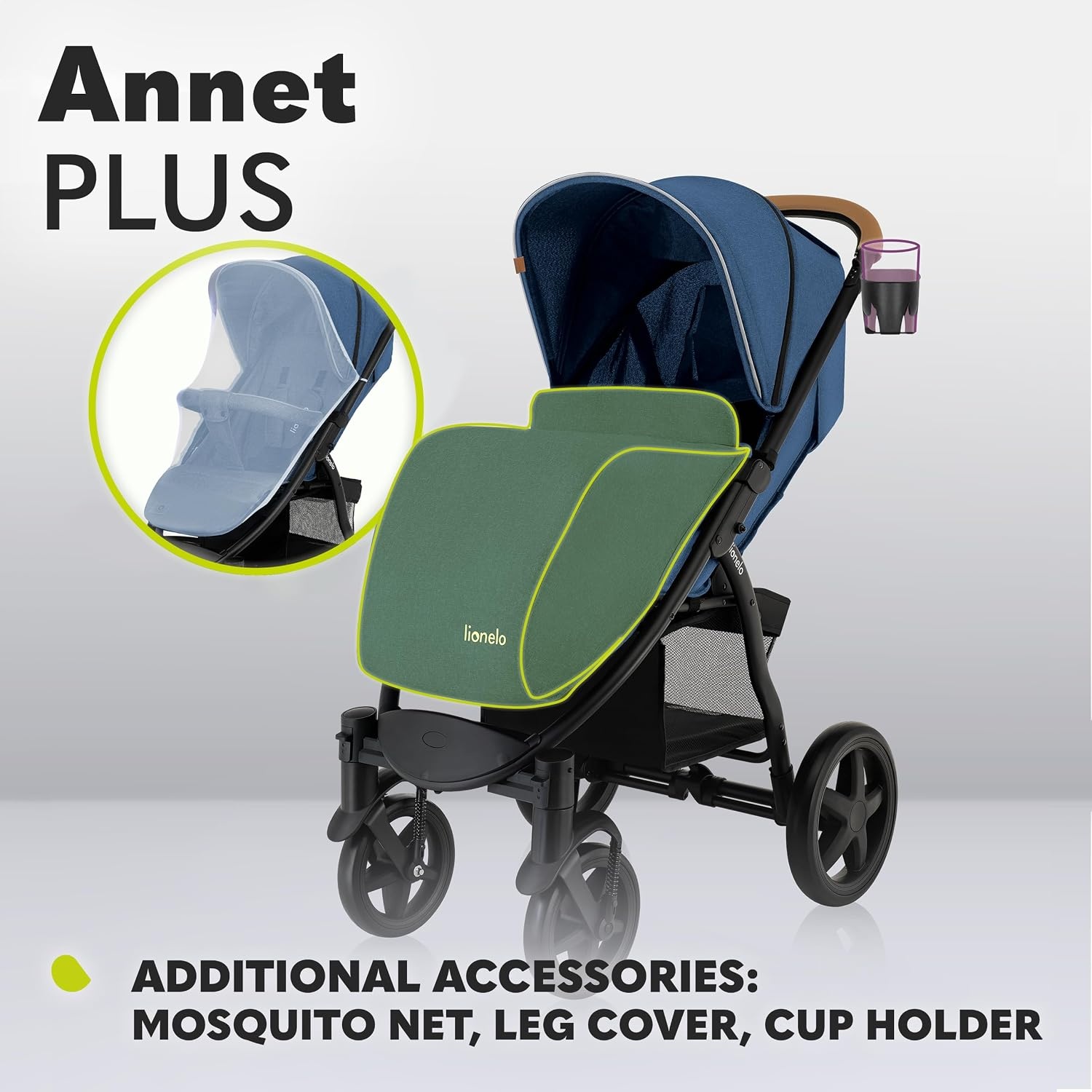 Lionelo Annet Plus Kinderwagen - Blue Denim - Tot 22 kg