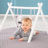 roba Montessori Speeltrapeze voor baby's - Wit gelakt hout - 52 x 70 x 50,5 cm