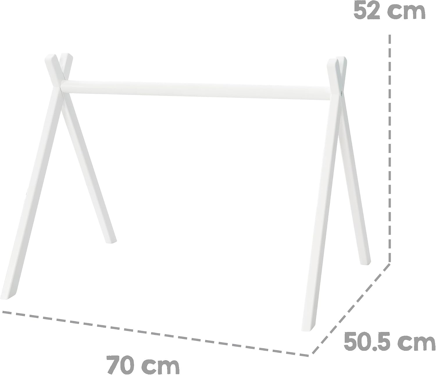 roba Montessori Speeltrapeze voor baby's - Wit gelakt hout - 52 x 70 x 50,5 cm