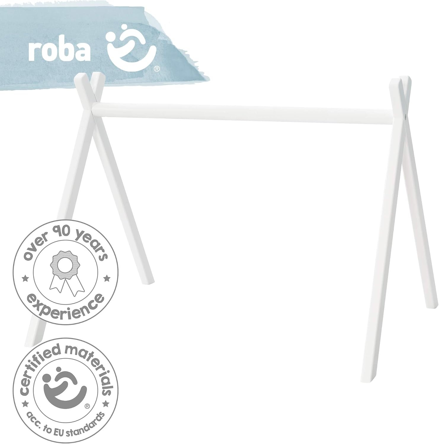 roba Montessori Speeltrapeze voor baby's - Wit gelakt hout - 52 x 70 x 50,5 cm