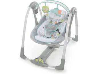 Ingenuity Baby Schommel Swing 'n Go 5 standen, 0-9 maanden, Hugs & Hoots