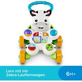 Fisher-Price Loopwagen Zebra, interactief en muzikaal, voor baby's vanaf 6 maanden, multicolor