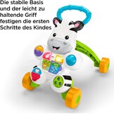 Fisher-Price Loopwagen Zebra, interactief en muzikaal, voor baby's vanaf 6 maanden, multicolor