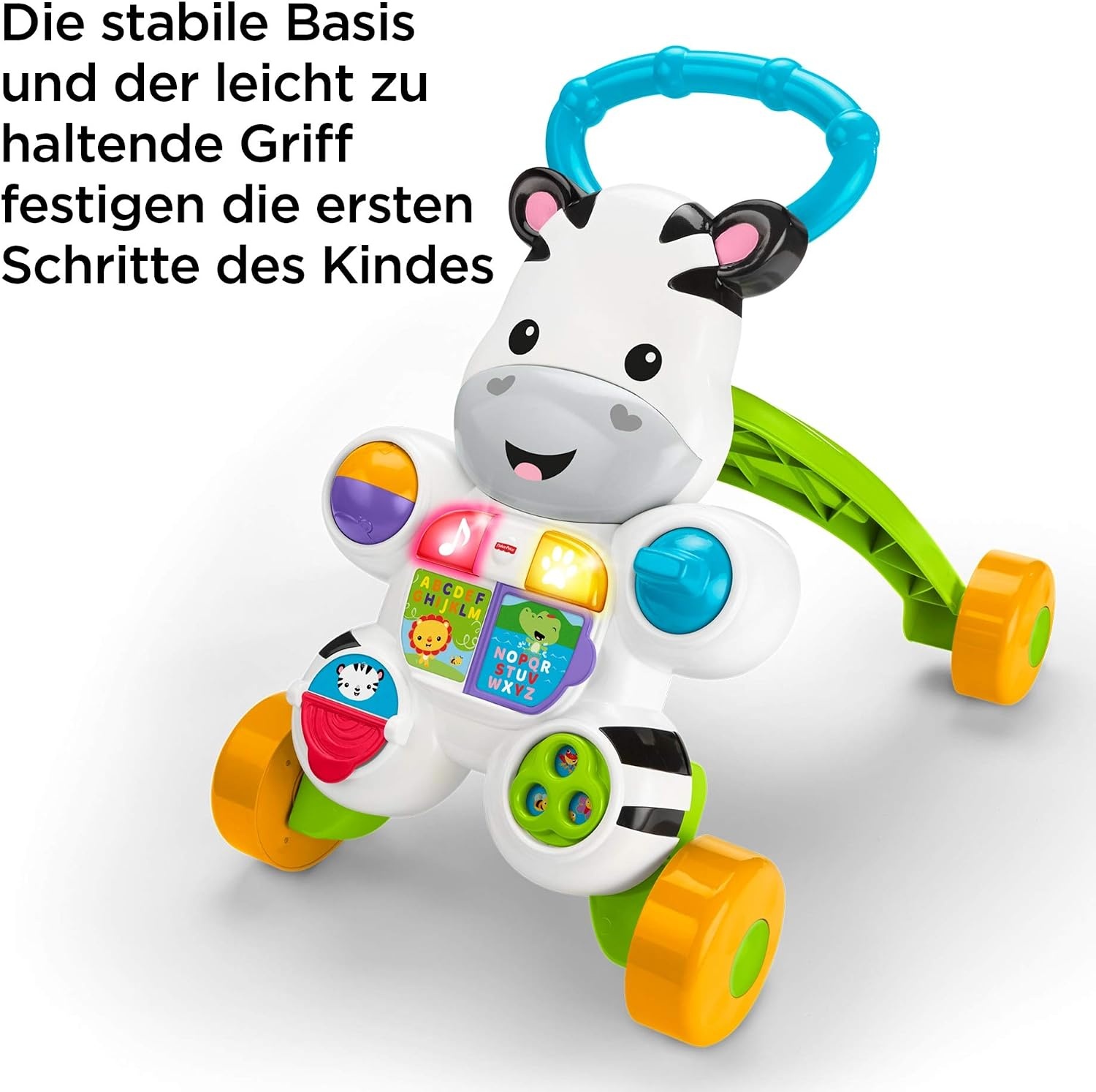 Fisher-Price Loopwagen Zebra, interactief en muzikaal, voor baby's vanaf 6 maanden, multicolor