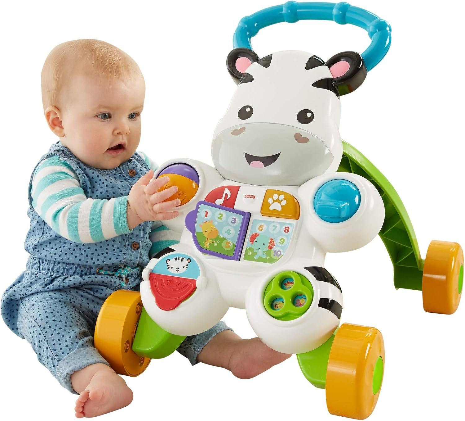 Fisher-Price Loopwagen Zebra, interactief en muzikaal, voor baby's vanaf 6 maanden, multicolor