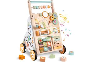 Houten Babyloopwagen Montessori Activiteitencentrum - 59% Korting!