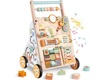 Houten Babyloopwagen Montessori Activiteitencentrum - 59% Korting!