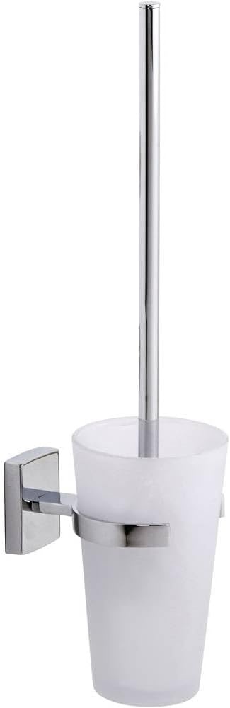 tesa KLAAM Toiletborstelhouder - Zelfklevend - Verchroomd Metaal - 416 x 92 x 131 mm