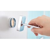 tesa KLAAM Toiletborstelhouder - Zelfklevend - Verchroomd Metaal - 416 x 92 x 131 mm