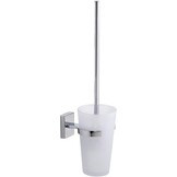 tesa KLAAM Toiletborstelhouder - Zelfklevend - Verchroomd Metaal - 416 x 92 x 131 mm