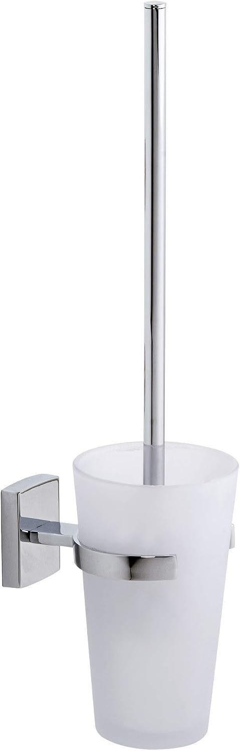 tesa KLAAM Toiletborstelhouder - Zelfklevend - Verchroomd Metaal - 416 x 92 x 131 mm